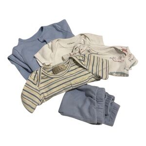 Nicole Miller 0-3m Blue Baby Bundle Sleep Set
